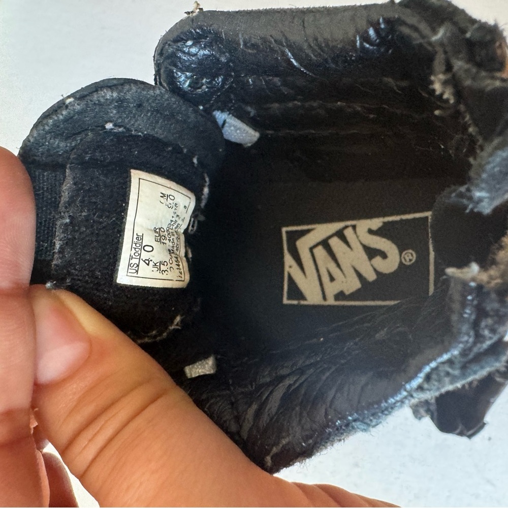 Vans Sk8-Hi Zip Toddler 4 Black White High Top Sneakers Streetwear y2k Skate - Picture 7 of 7